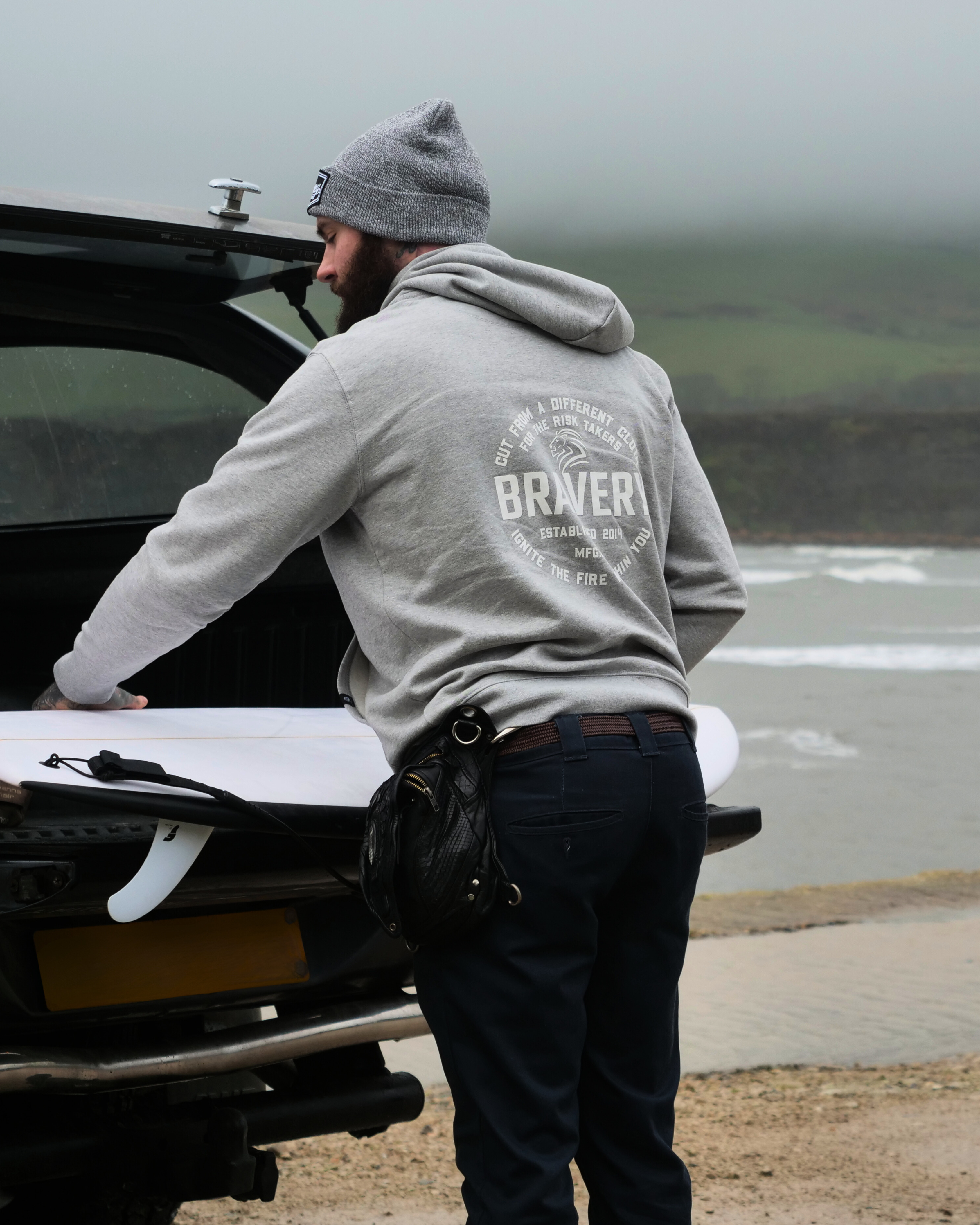 Man in grey hoodie